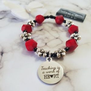 Handmade, stretch bracelet for a Special Teacher!